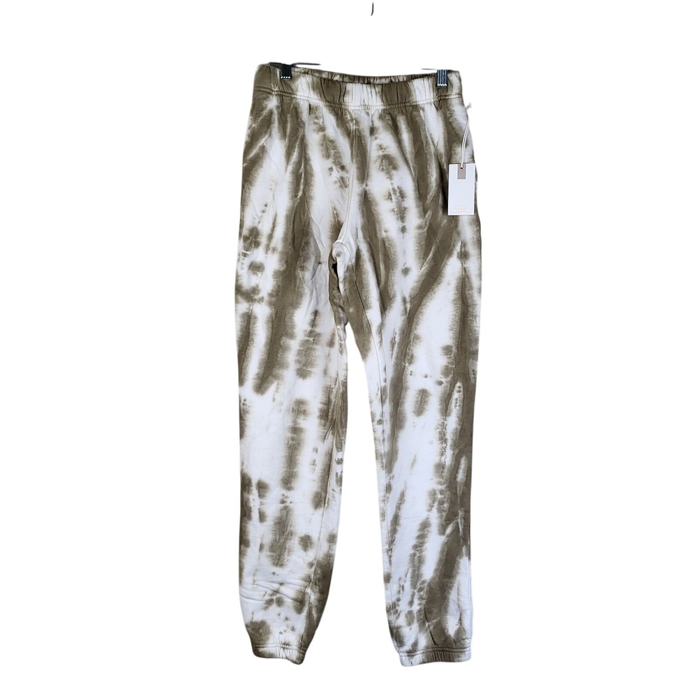 Good American Tie Dye Jogger Sweatpants Women's 1 S/M  Brown White Boho Soft NWT